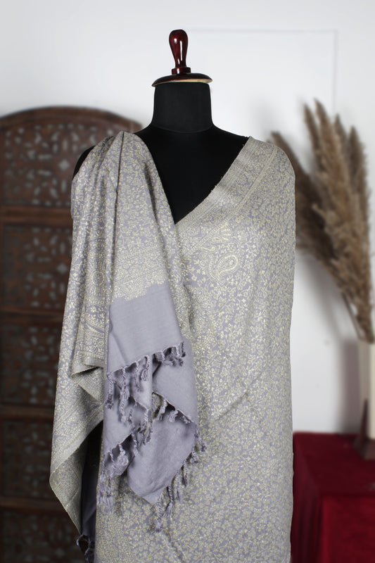 Kashmiri Zari Woolen Shawl Embroidered Pashmina