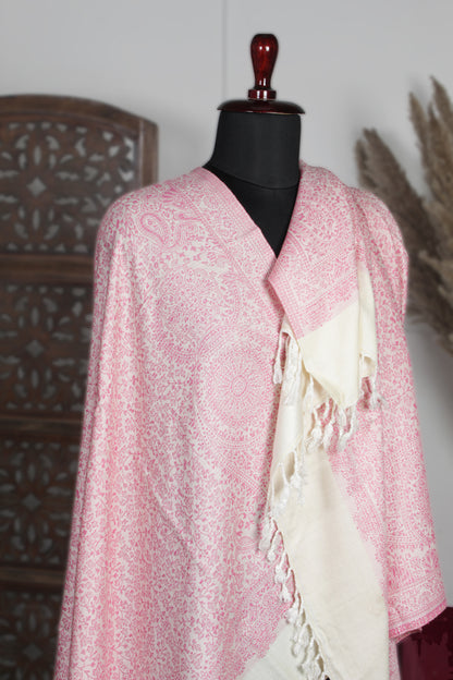 Self Zari Shawl – Handmade Kashmiri Pashmina with Elegant Self Zari Embroidery