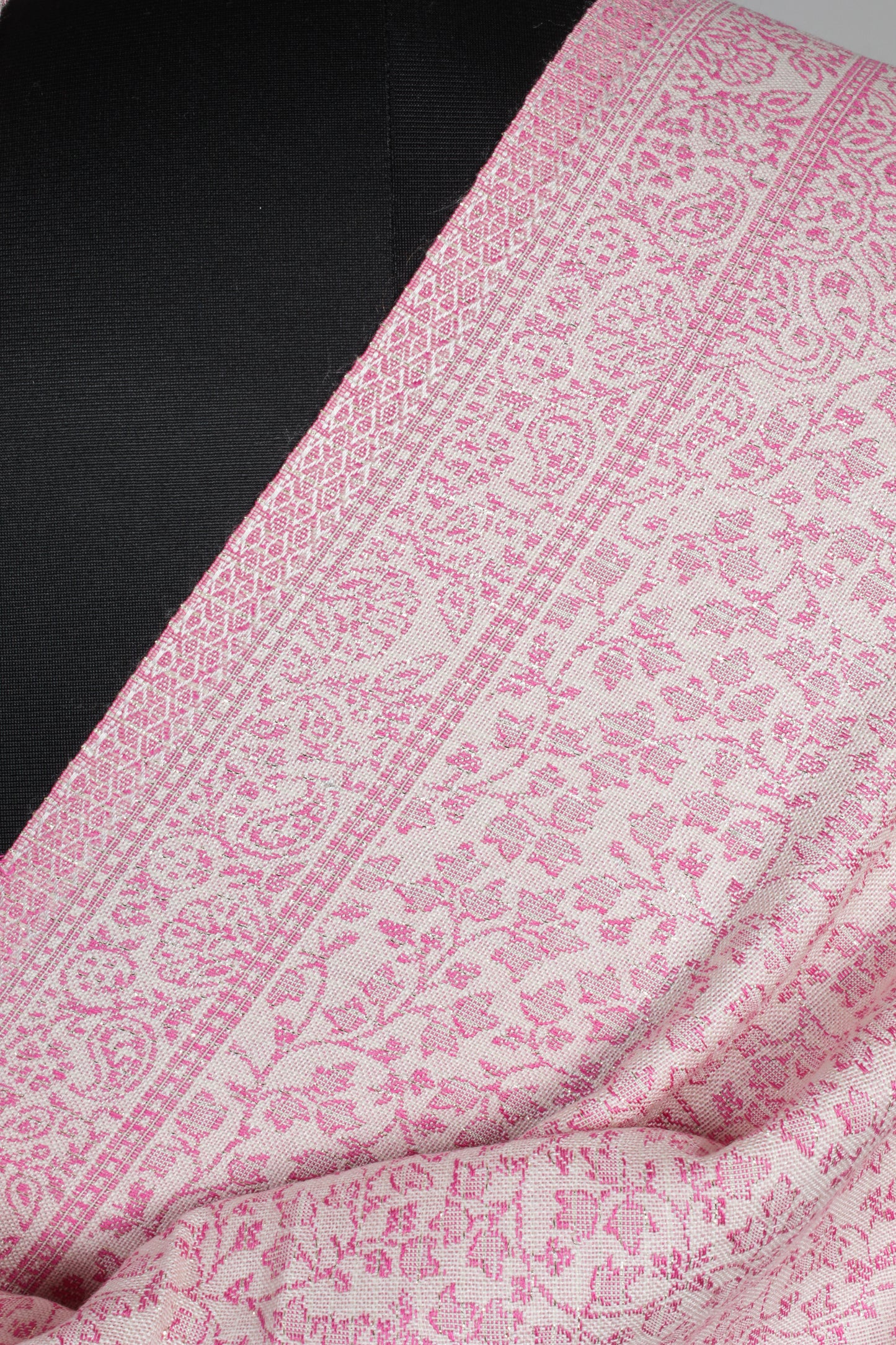 Self Zari Shawl – Handmade Kashmiri Pashmina with Elegant Self Zari Embroidery