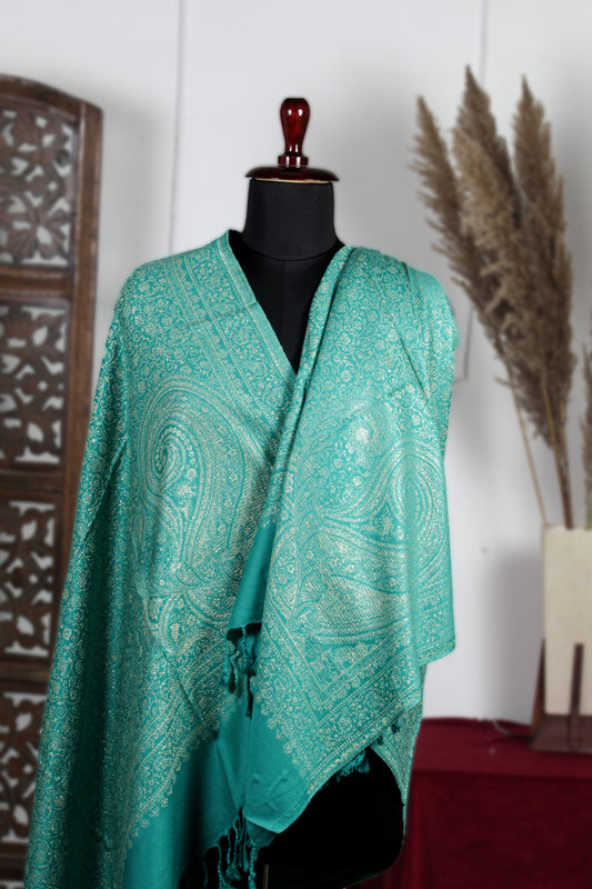 Kashmiri Zari Woolen Shawl Embroidered Pashmina