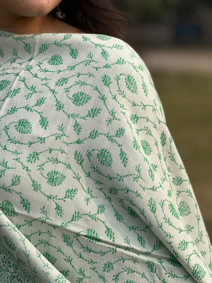 Green Zari Stole for women.