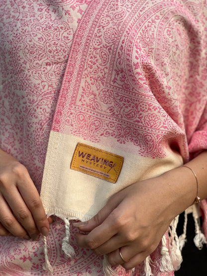 Pink Jacquard Stole for woven.
