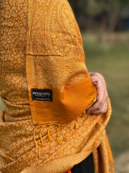 Mustered silk jacquard  stole for woven .