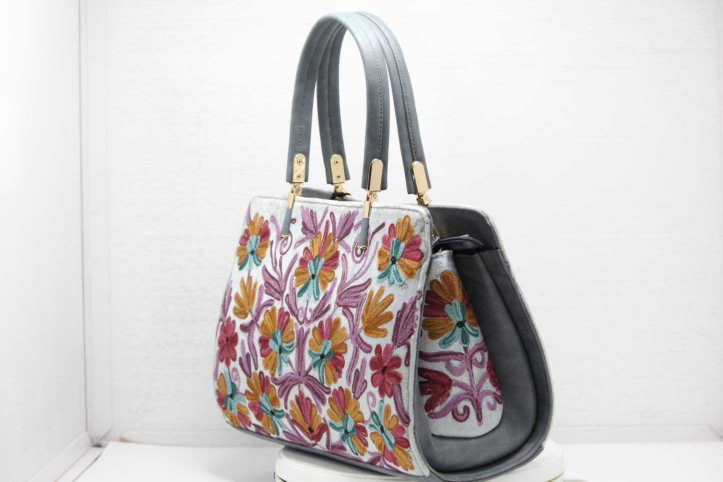 Threaded Elegance Embroidered Handbag