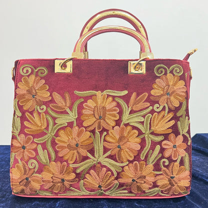 Exclusive Crafted Woman Handbag with Kashmiri Hand Embroidery