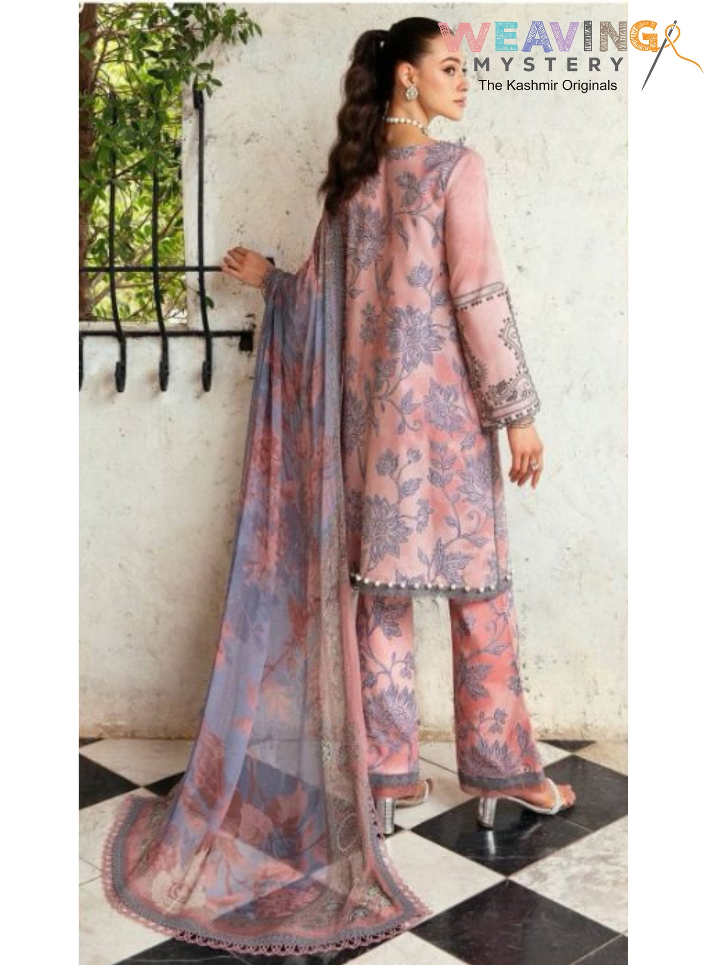 3 Piece Pakistani Lawn Cotton Suite with Dupatta & Bottom