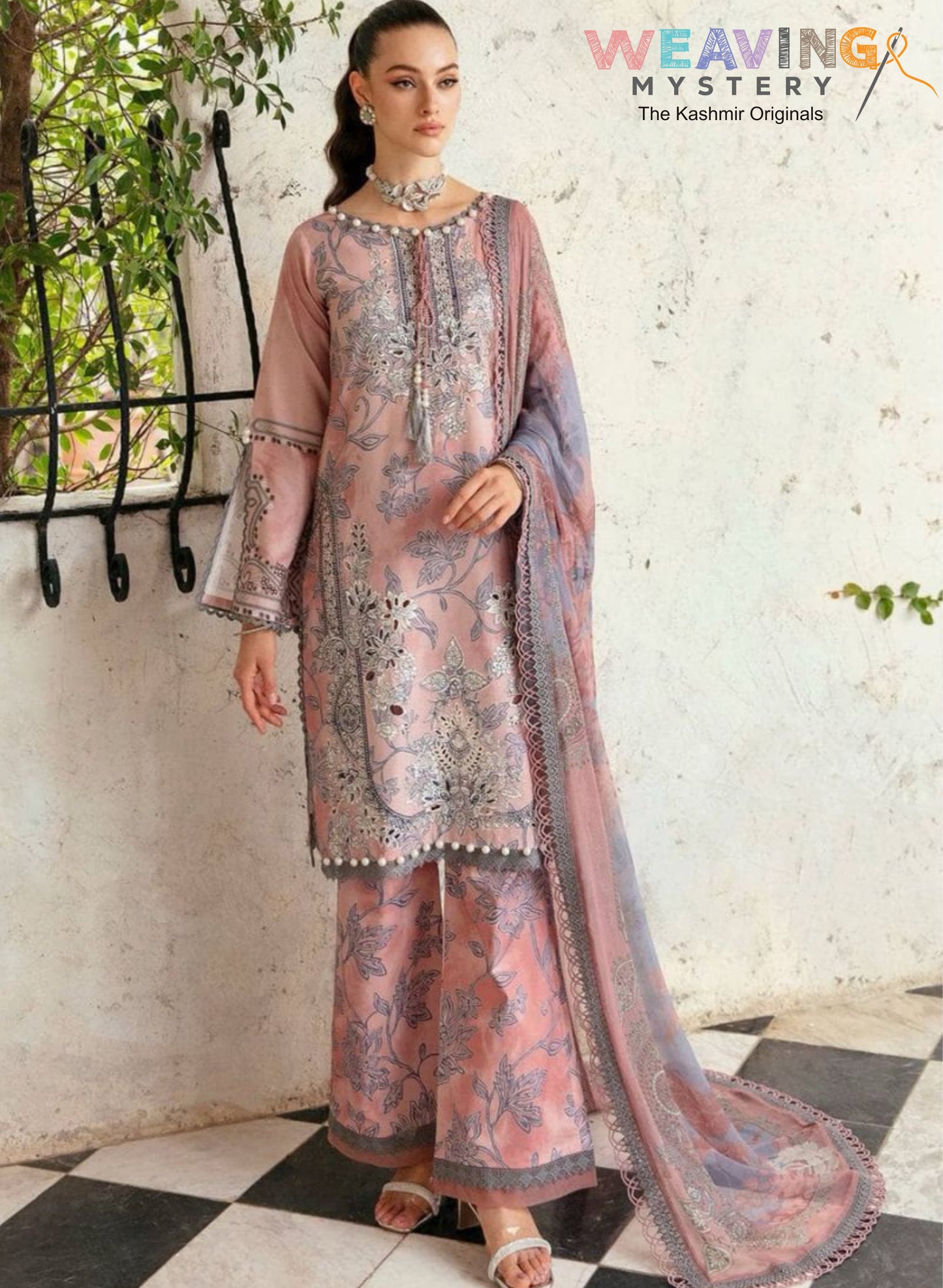 3 Piece Pakistani Lawn Cotton Suite with Dupatta & Bottom