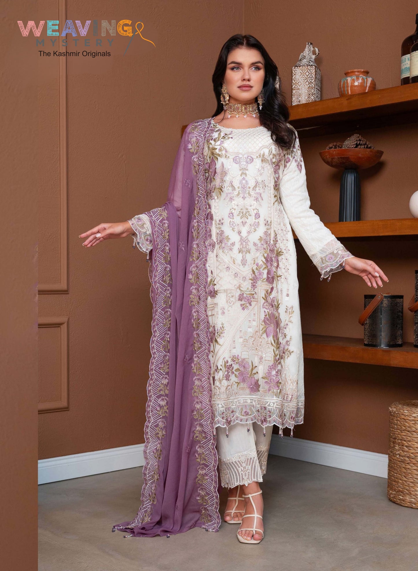 Pearl Elegance GEORGETTE Embroidered Suit