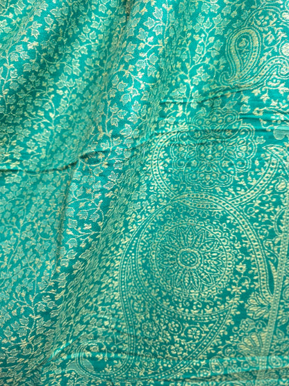 Teal Green Zari Shawl – Elegant, Festive & Timeless for women.