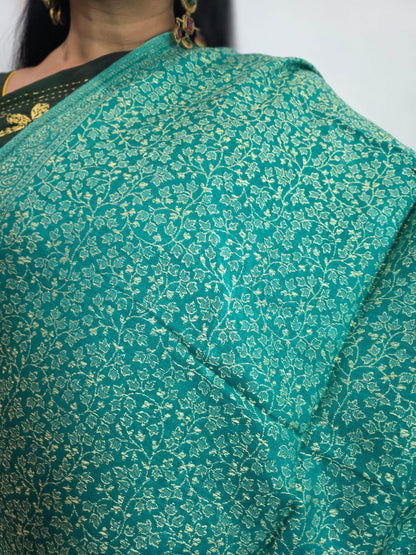 Teal Green Zari Shawl – Elegant, Festive & Timeless for women.