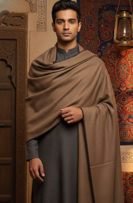 Brown Men’s Loyi Shawl – Classic Warm Winter Wrap