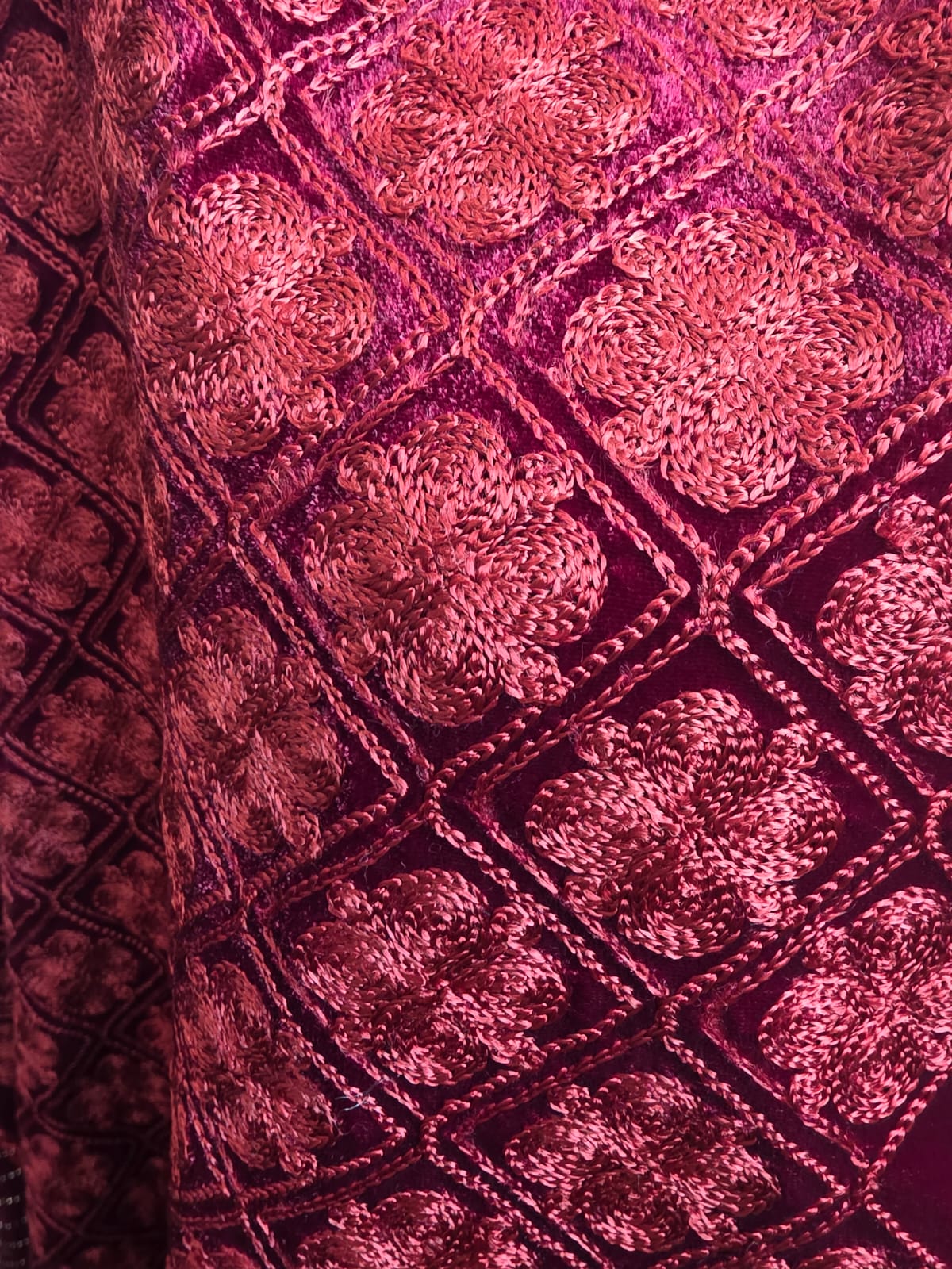 Red Wedding Stole – Exquisite Handcrafted Thread Embroidery