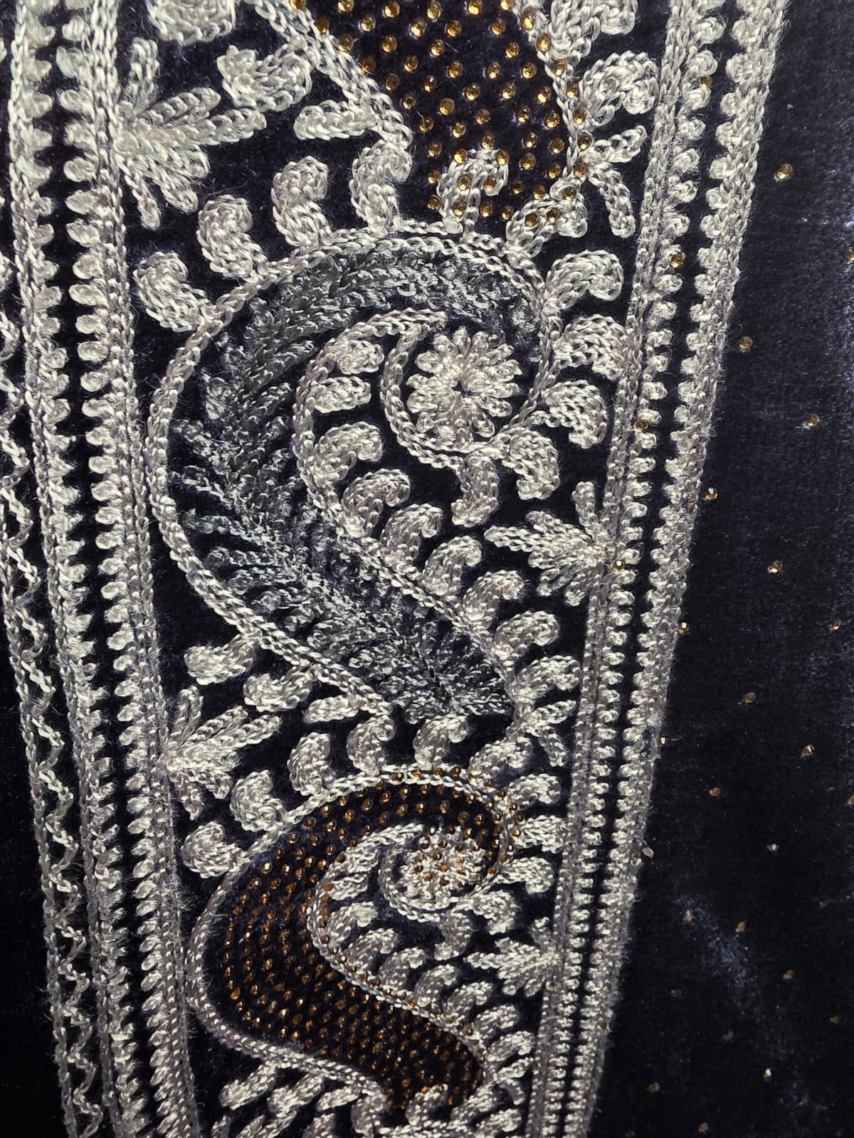 Greyish Wedding Stole – Elegant Swarovski-Embellished Bridal Wrap