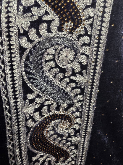 Greyish Wedding Stole – Elegant Swarovski-Embellished Bridal Wrap