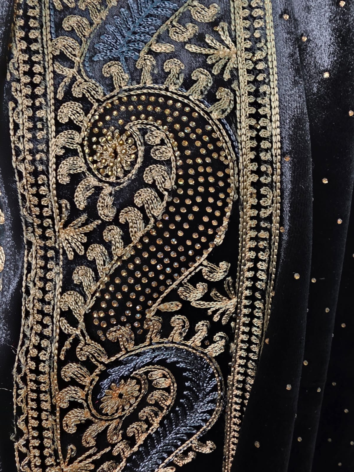 Greyish Wedding Stole – Elegant Swarovski-Embellished Bridal Wrap