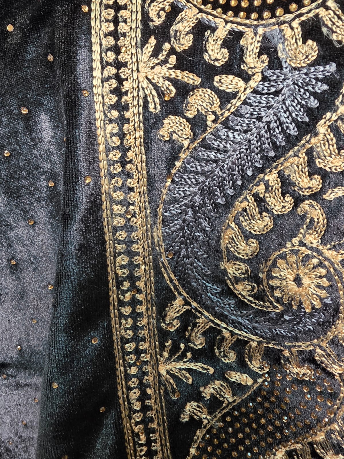 Greyish Wedding Stole – Elegant Swarovski-Embellished Bridal Wrap