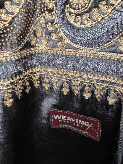 Greyish Wedding Stole – Elegant Swarovski-Embellished Bridal Wrap