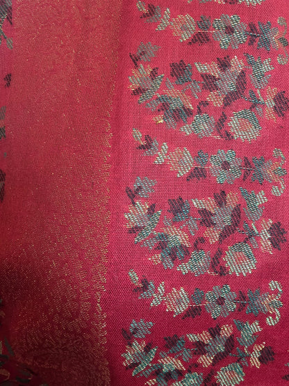 Red Kani Zari Shawl – Luxurious Handwoven Kashmiri Heritage