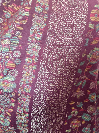 Maroon Kani Zari Shawl – Luxurious Handwoven Kashmiri Masterpiece
