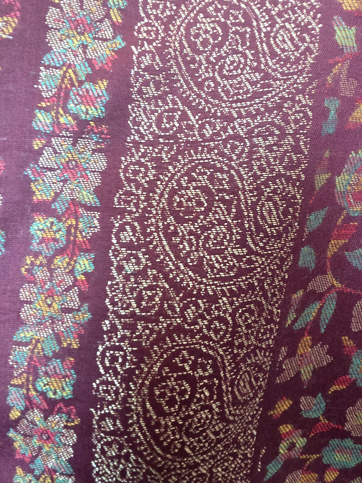 Maroon Kani Zari Shawl – Luxurious Handwoven Kashmiri Masterpiece