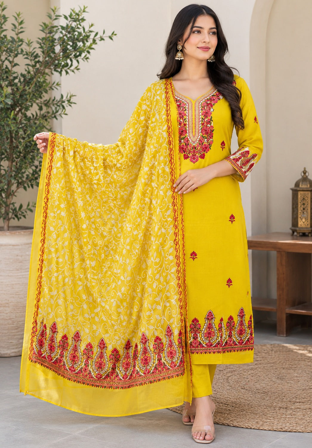 Women’s Mustard Georgette Suit | Elegant Ethnic Wear Collection