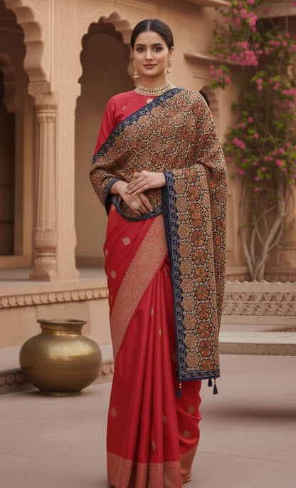 Blue Wedding Shawl – Exquisite Hand-Embroidered Thread Work