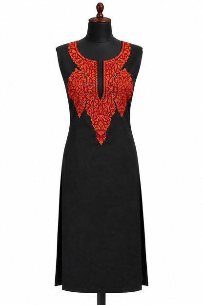 Women’s Black Pashmina Woollen Unstitched Suit Material | Winter Collection
