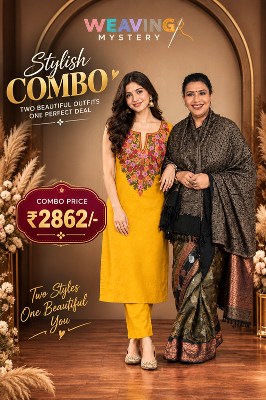 Kashmiri Hand Embroidered Combo Shawl – Hand Woven Wool Shawl for Women