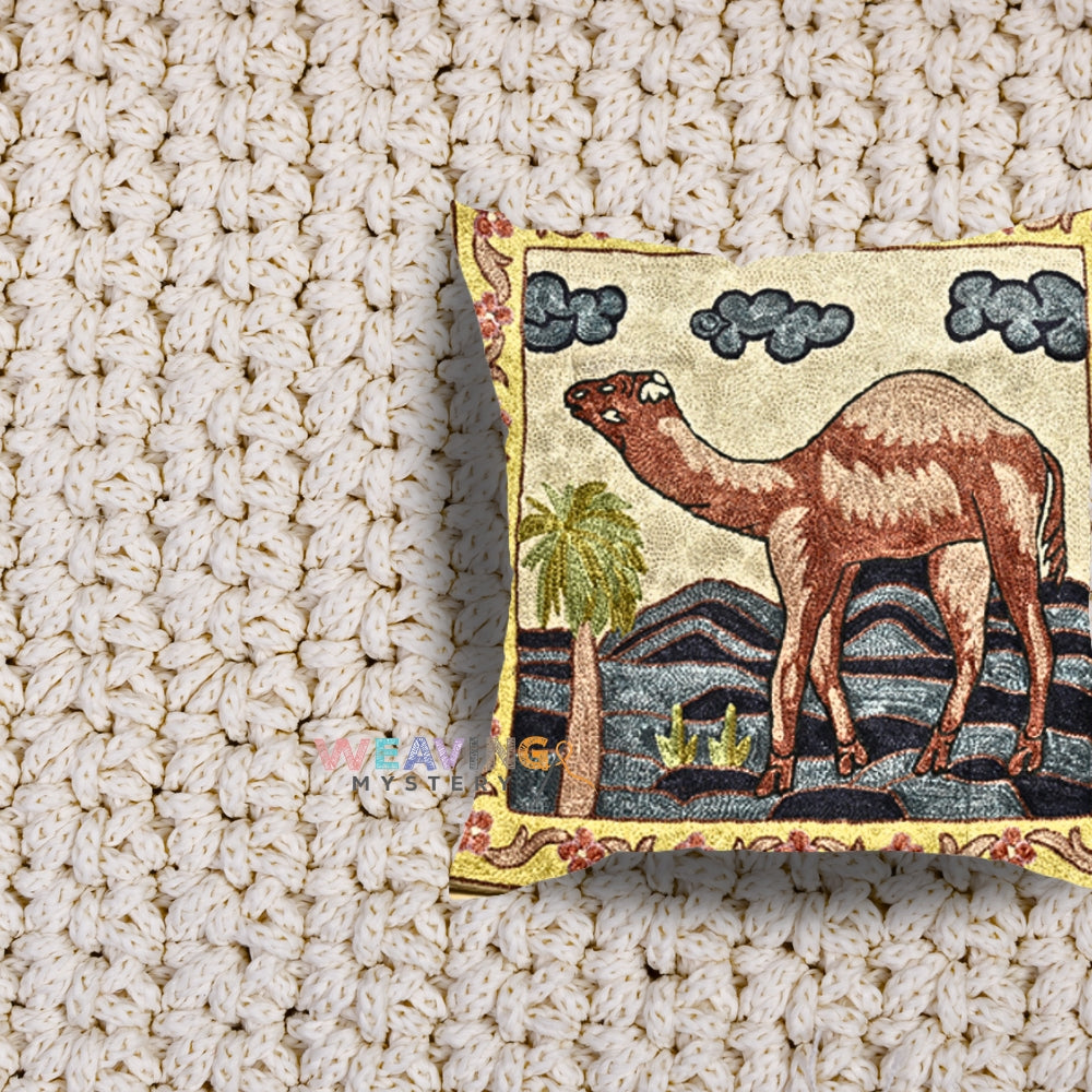 Camel Design Hand Embroidery Cushion Cover Set OF 5PCS