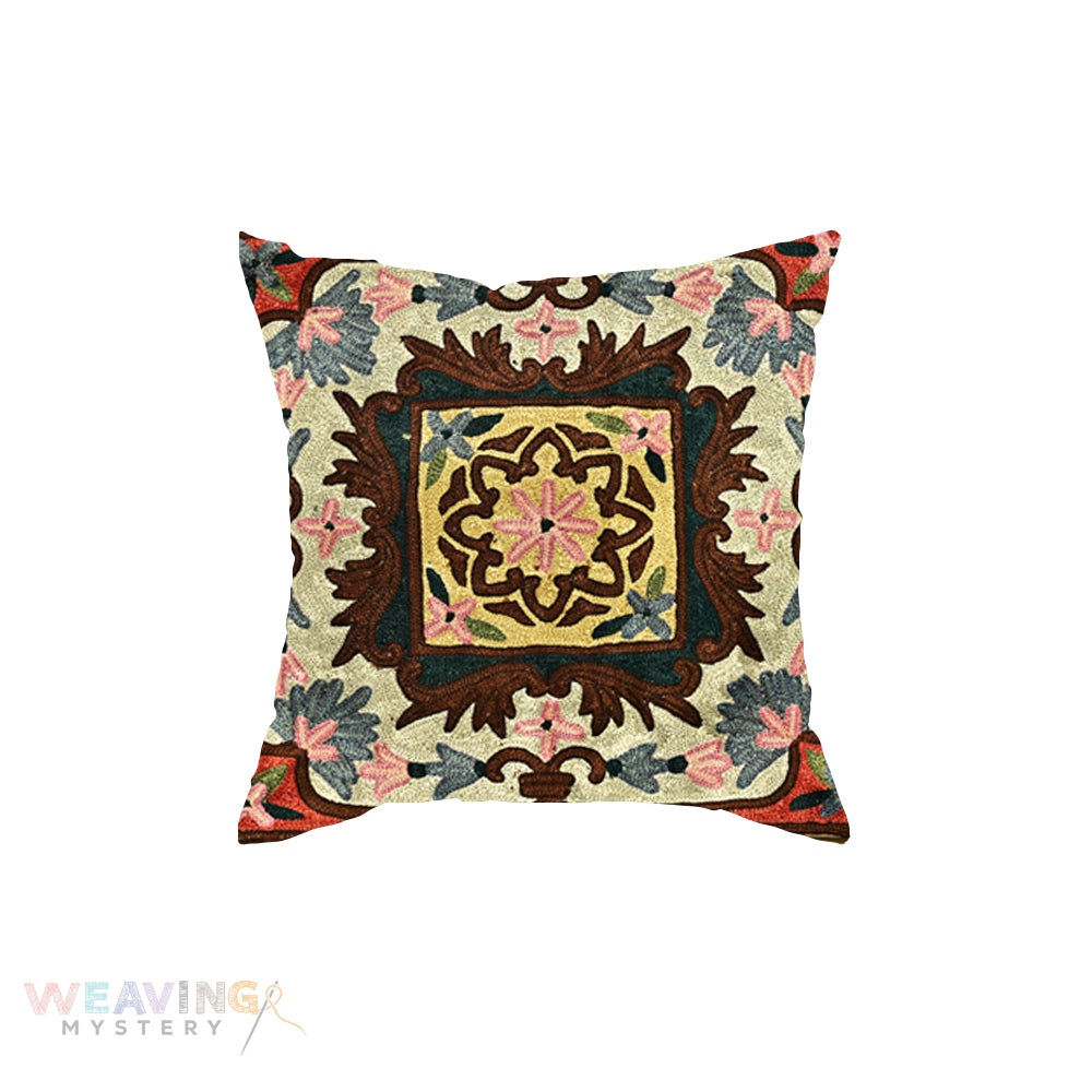 Kashmiri Pure Hand Embroidery Cushion Cover Set OF 5PCS