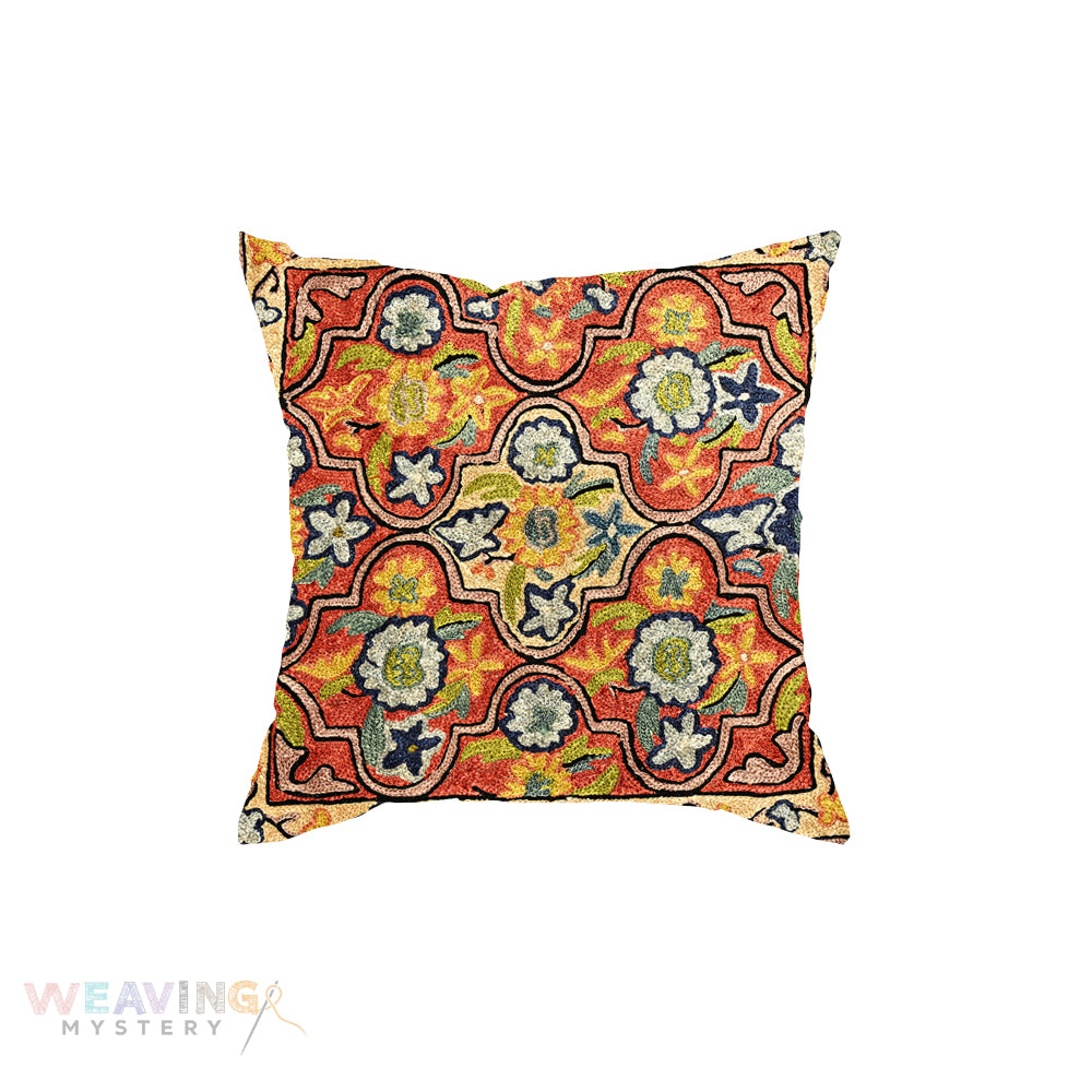 High Texture Crafted Hand Embroidery Cushion Cover Set OF 5PCS