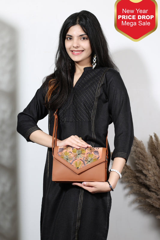 Timeless Beauty | Sling Bag with Hand-Embroidered Patterns