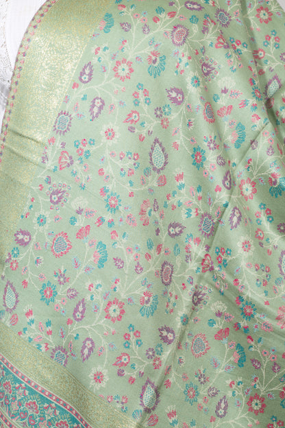 Elegant Zari Stole – Luxurious Silk Wrap with Exquisite Gold Thread Embroidery