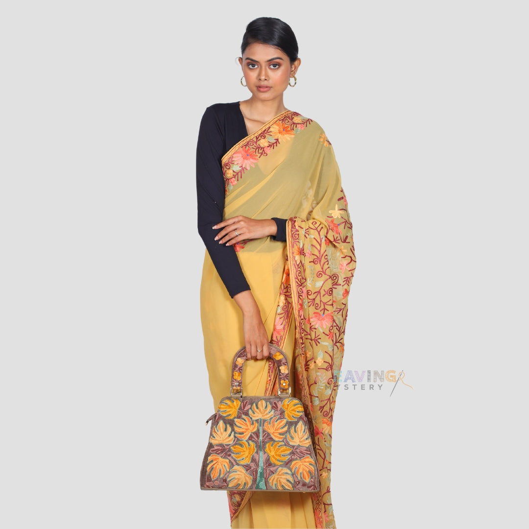 New Luxury Aari Embroidered Georgette Saree