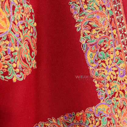 Kashmir's Kiss, Hand-Embroidered Stole, Elegance & Artisanry