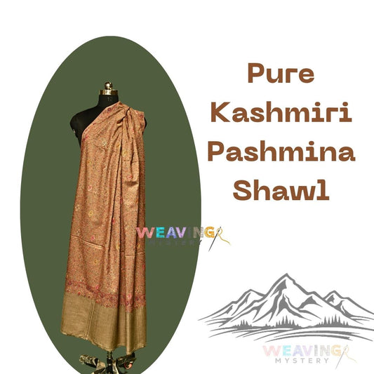 Pure Kashmiri Pashmina Shawl (Brown)