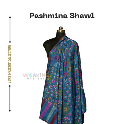Exclusive Pure Kani Pashmina Jamawar Shawl Blue