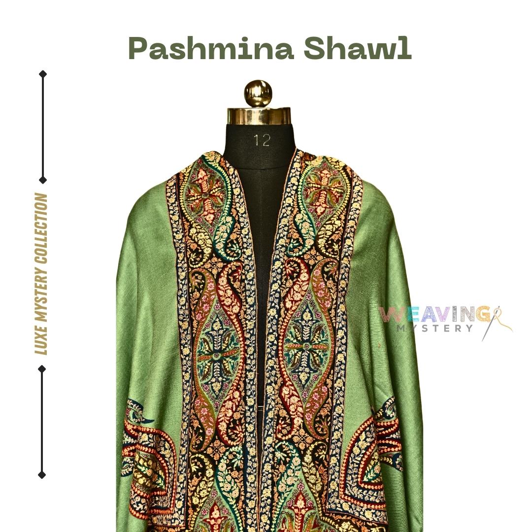 Pashmina Shawl Pure Kashmiri Handmade (Green)