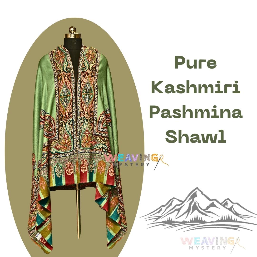 Pashmina Shawl Pure Kashmiri Handmade (Green)