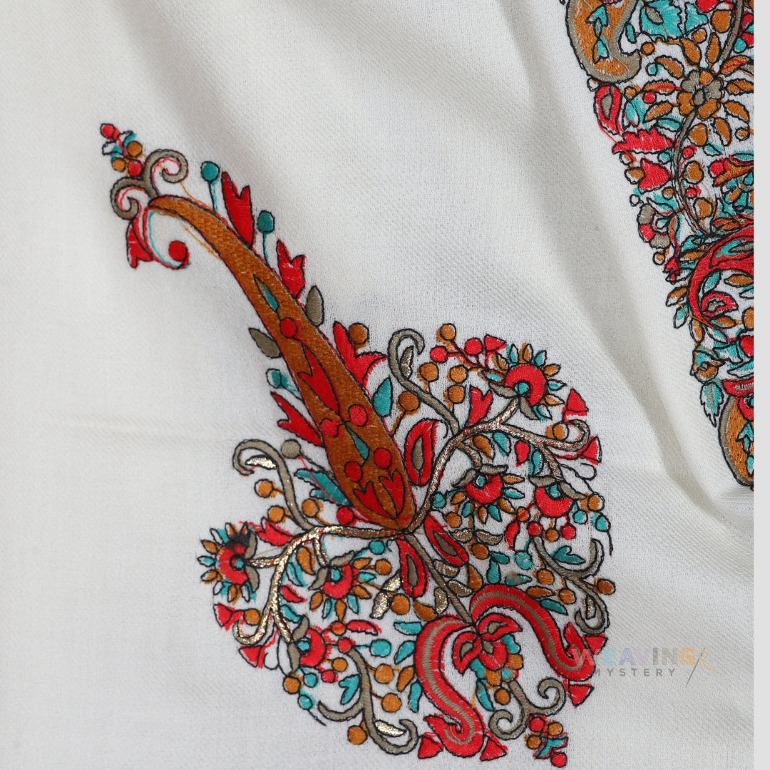 Radiance Embrace, Hand-Embroidered Shawls , a Modern Muse's Crown
