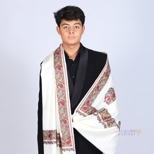 Mountain Majesty, Pure Hand-Embroidered for Men Stole