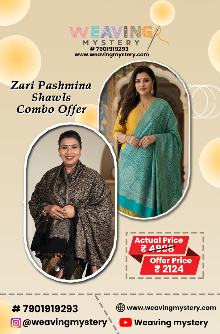 Black & Blue Pashmina Shawl Combo Offer | Pack of 2 – Soft & Warm