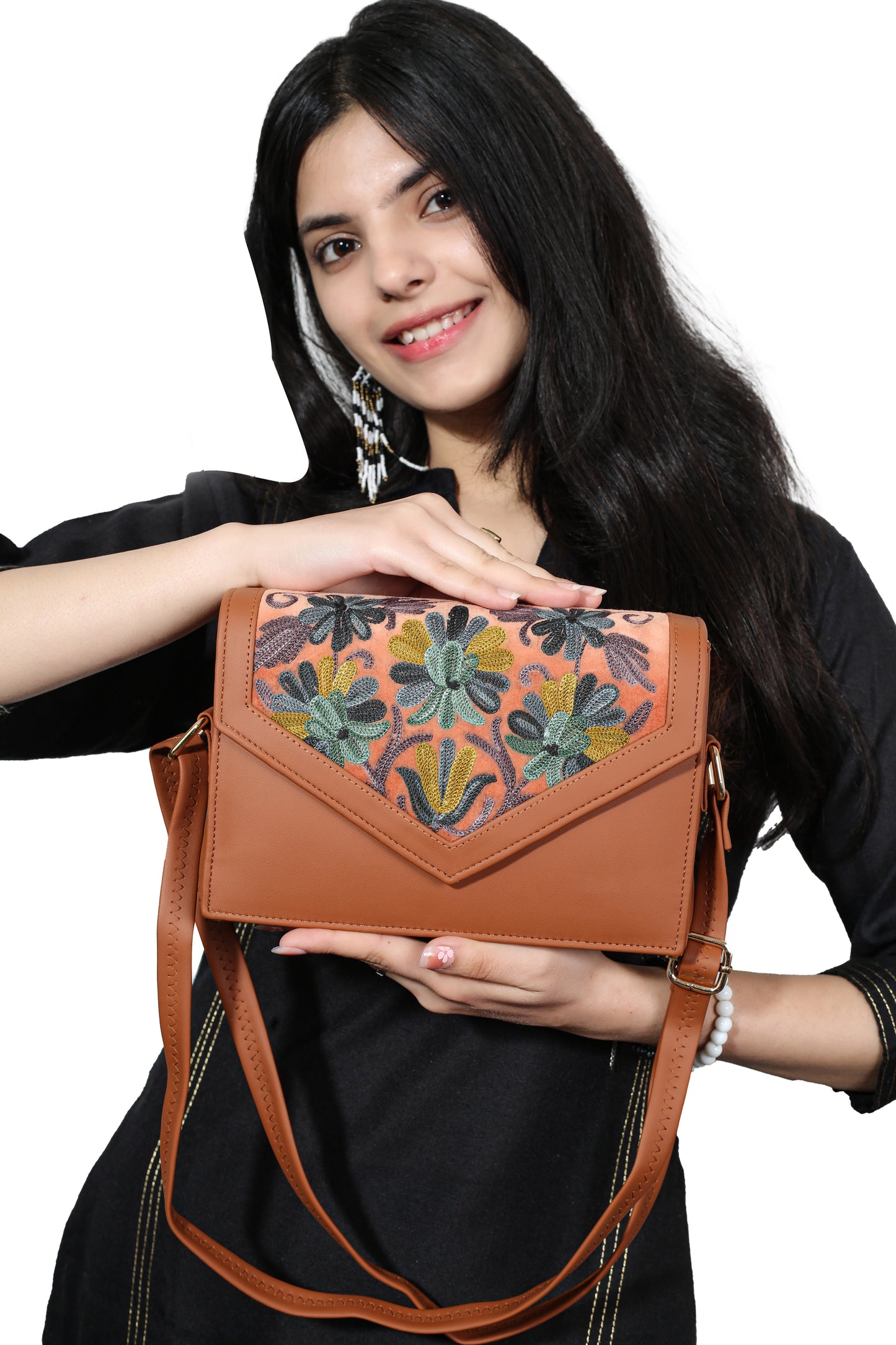 Hand-Embroidered Sling Bag | A Fusion of Art and Fashion