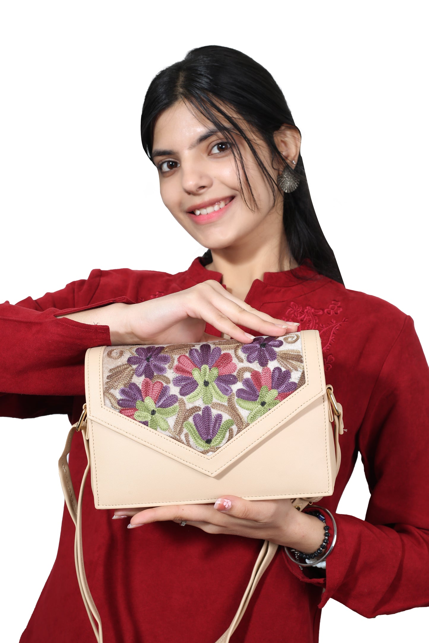 Premium Kashmiri Hand Embroidery Sling Bag – Heritage Style