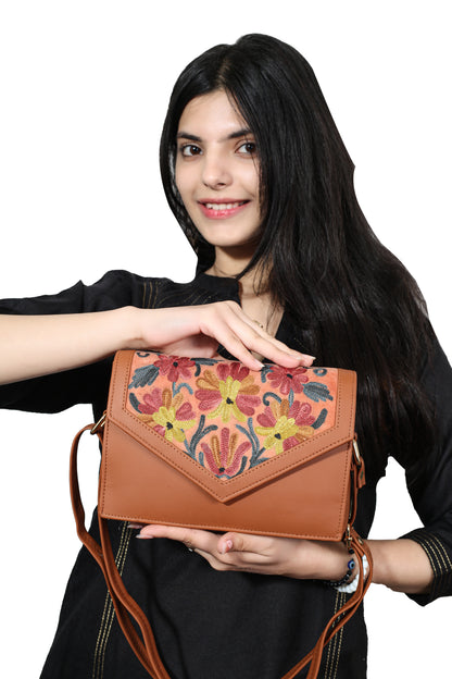 Classic Ethnic Sling Bag with Handcrafted Embroidery